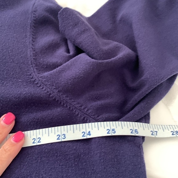 Lane Bryant Purple Long Sleeve Cowl-Neck Sweater. Side Ruching.  Size 22/24. - Picture 9 of 10